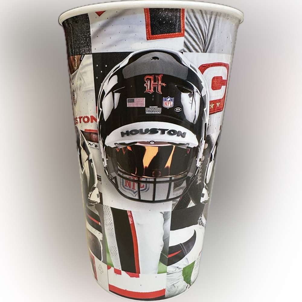 2025 HOUSTON TEXANS WHITE OUT FOOTBALL NFL GAME STADIUM CUP TUMBLER 32oz PARTY